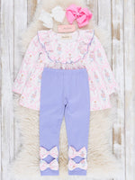 Pink & Purple Nutcracker Bows Ruffle Outfit