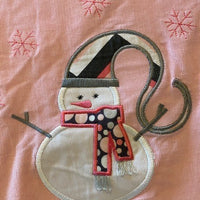 CUKEES PINK DRESS WITH SNOWMAN