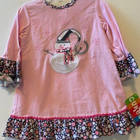 CUKEES PINK DRESS WITH SNOWMAN