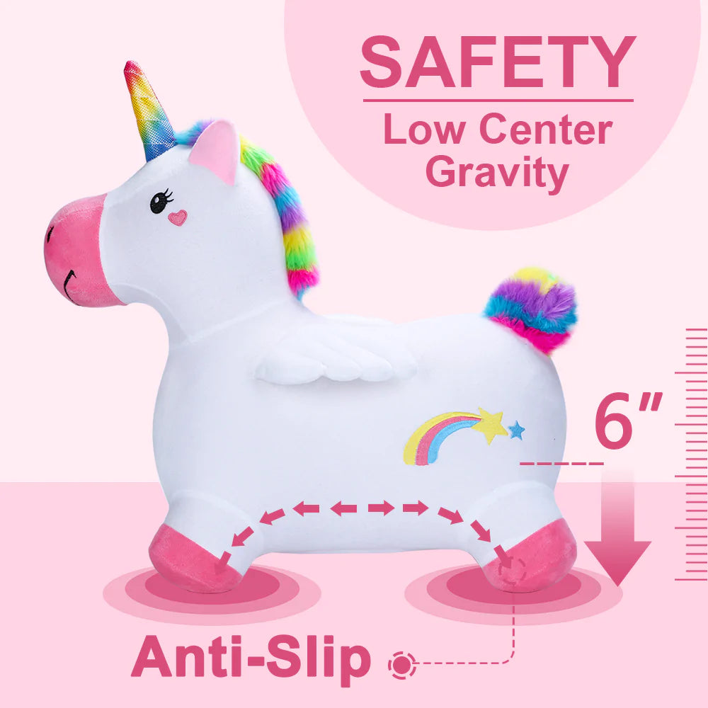 Bouncy top unicorn toy