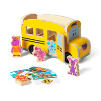 BLUES CLUES WOODEN PULL-BACK SCHOOL BUS