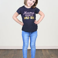 Little Girls' Mama Knows My Wild Side Charcoal Tee