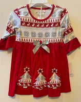 DRESS WITH SNOWFLAKE TOP WITH 3 TREES ON BOTTOM OF SKIRT