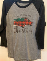 I'LL BE HOME FOR CHRISTMAS ADULT SHIRT