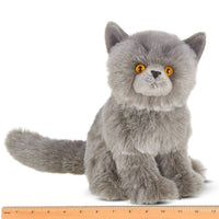 Gordie the grey plush Persian cat
