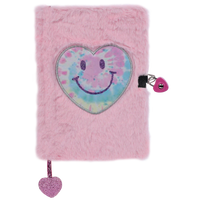 Heart Tie Dye lock and Key Furry Journal
