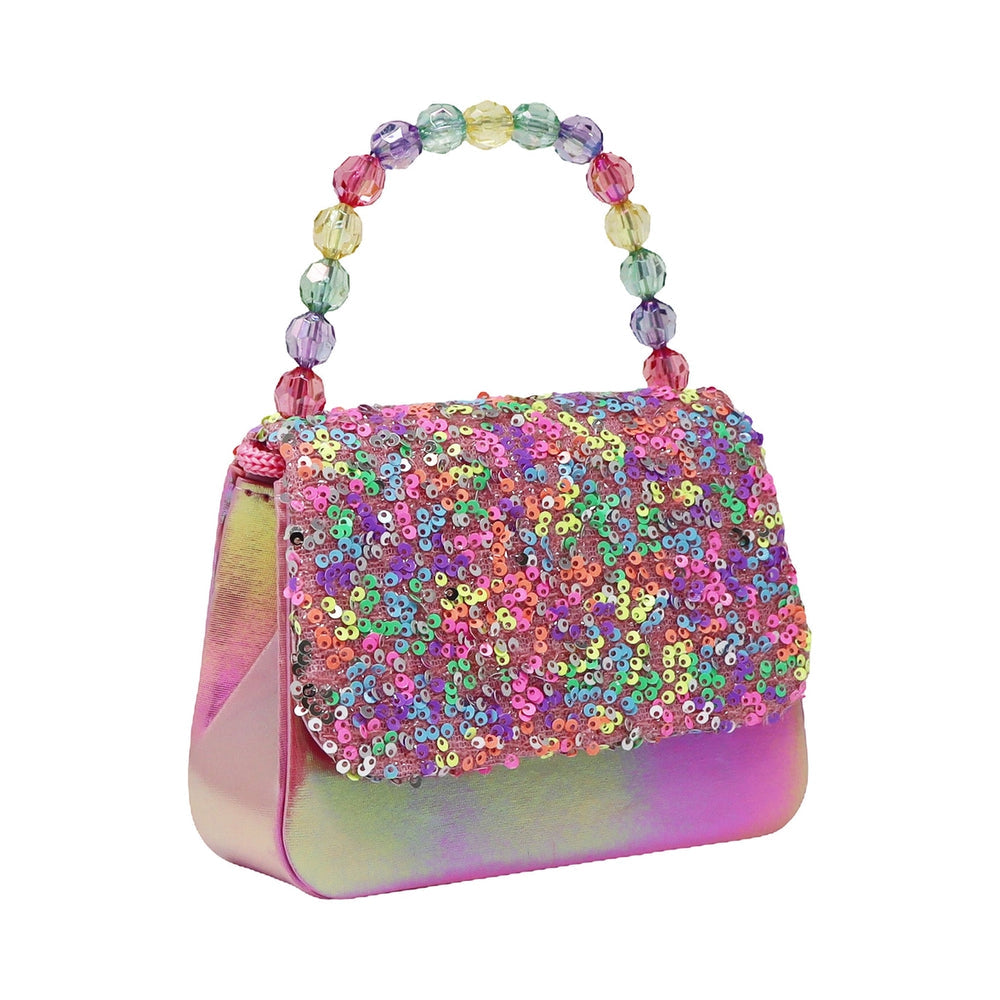 Pink and purple glitter handbag