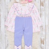Pink & Purple Nutcracker Bows Ruffle Outfit