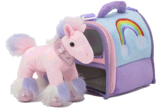 Pink Horse in Rainbow Carrier