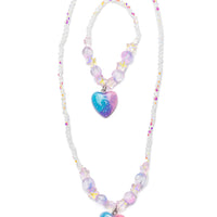 GALAXY HEART NECKLACE AND BRACELET