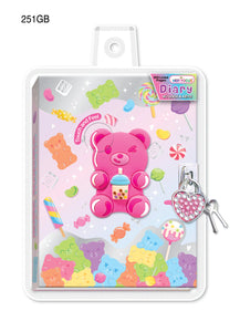 DIARY WITH LOCK AND KEYS - GUMMY BEAR