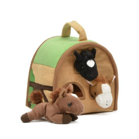 7” Finger Puppet House with Horses
