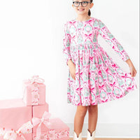 JINGLE BOWS LS POCKET TWIRL DRESS