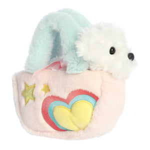 PASTEL HEART CARRIER WITH DOG