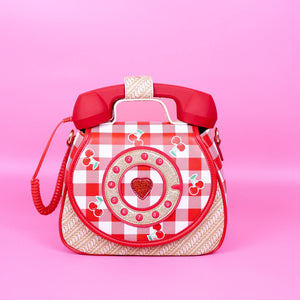 RING RING CONVERTIBLE HANDBAG - CHERRY