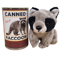 Canned Raccoon | Stuffed Animal Plush w/Funny Jokes on Can
