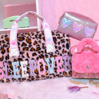 Sherpa & Sequins Flap Mini Crossbody Bag