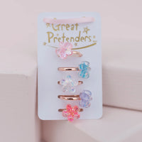 SHIMMER FLOWER RINGS - 5 PIECES