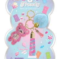 TRENDY LIP GLOSS WITH KEYCHAIN - GUMMY BEAR