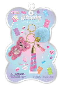 TRENDY LIP GLOSS WITH KEYCHAIN - GUMMY BEAR