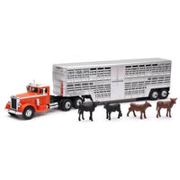 1:43 DIE CAST 1949 PETERBILT 380 LIVESTOCK TRUCK W/CATTLE