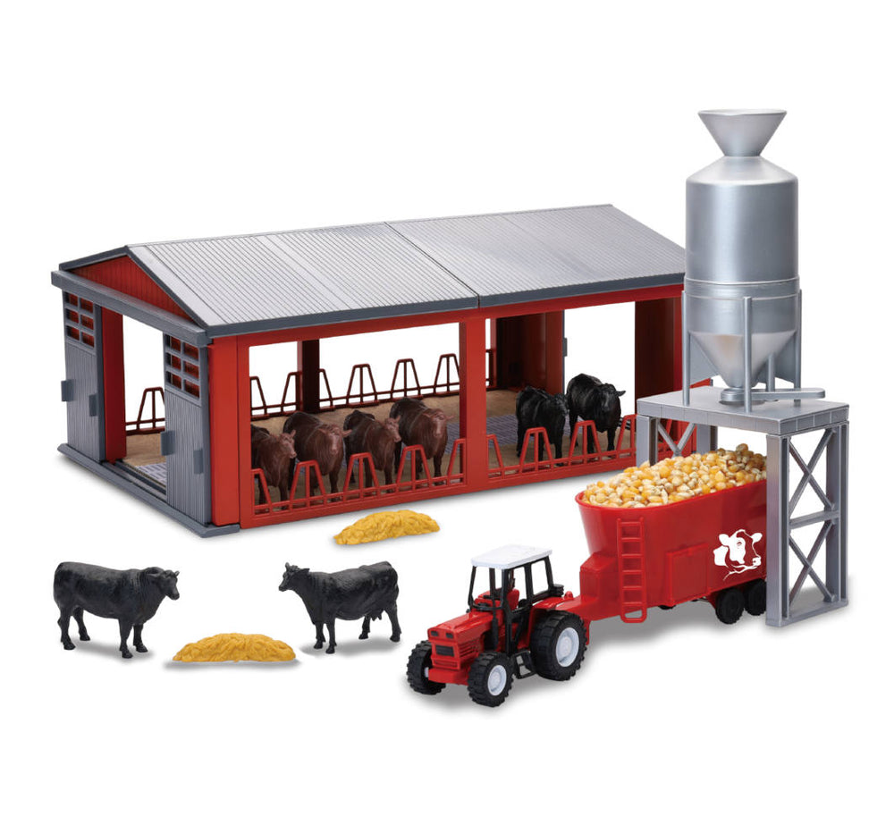 1:32 CATTLE FARM WITH SHED AND FEEDING SILO PLAY SET