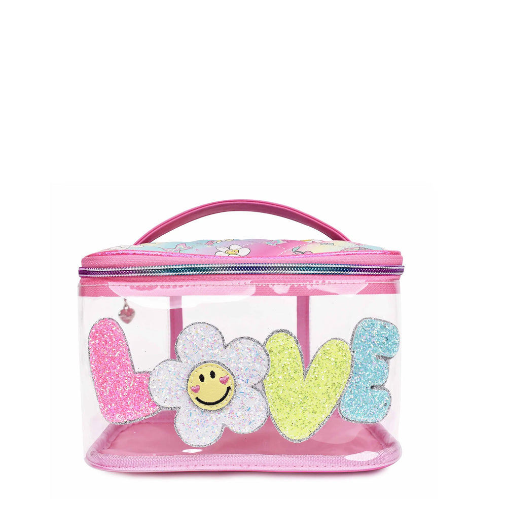 'Love' Clear Daisy Glam Bag