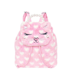 Miss Bella Kitty Cat Plush Drawstring Mini Backpack