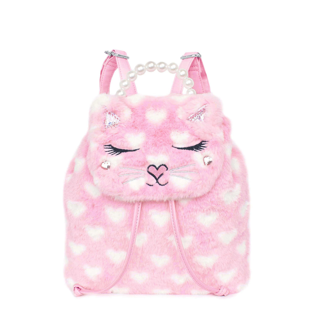 Miss Bella Kitty Cat Plush Drawstring Mini Backpack