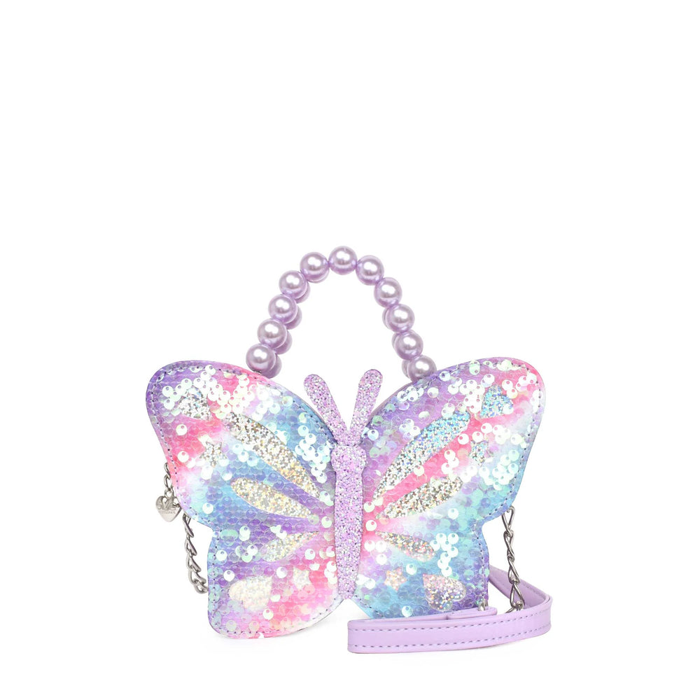 Sequins Butterfly Top Handle Crossbody Bag