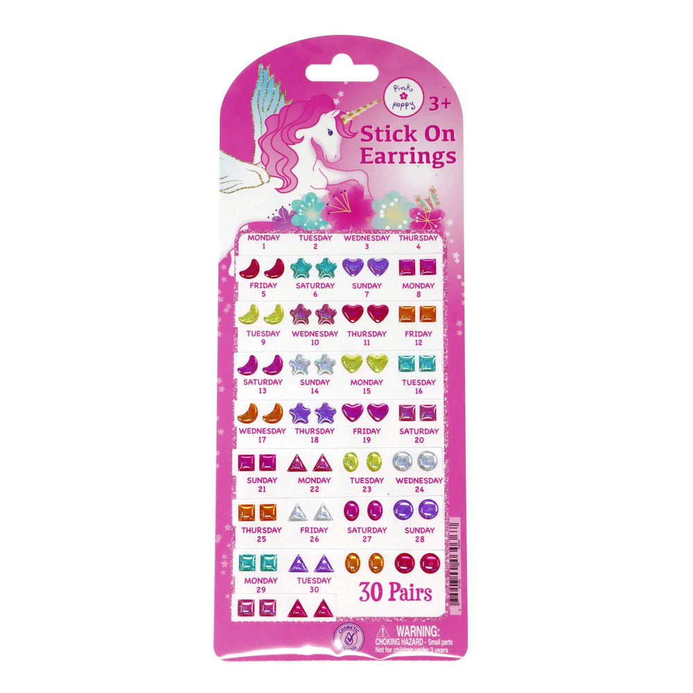 30 PAIRS DREAMY UNICORN STICK ON EARRINGS