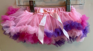 Light Pink Tutu with Purple and Hot Pink Trim