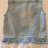 JEAN VEST - LIGHT BLUE WITH LACE BOTTOM