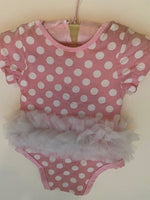 PINK POLKA DOT ONESIE WITH HEART

