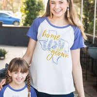 Girls' Home Grown Texas with Bluebonnets on Shortsleeve Tee