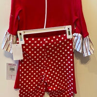 REINDEER WITH STRIPED LEGS AND POLKA DOT PANTS