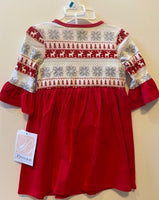 DRESS WITH SNOWFLAKE TOP WITH 3 TREES ON BOTTOM OF SKIRT
