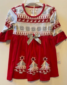 DRESS WITH SNOWFLAKE TOP WITH 3 TREES ON BOTTOM OF SKIRT