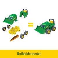 John Deere Build-a-Buddy - Bonnie Scoop Tractor with Wagon, Cow and Screwdriver
