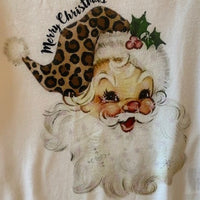 Merry Christmas Leopard Hat Santa Shirt