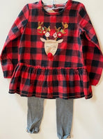 MUD PIE PLAID REINDEER TWO PIECE OUTFIT

