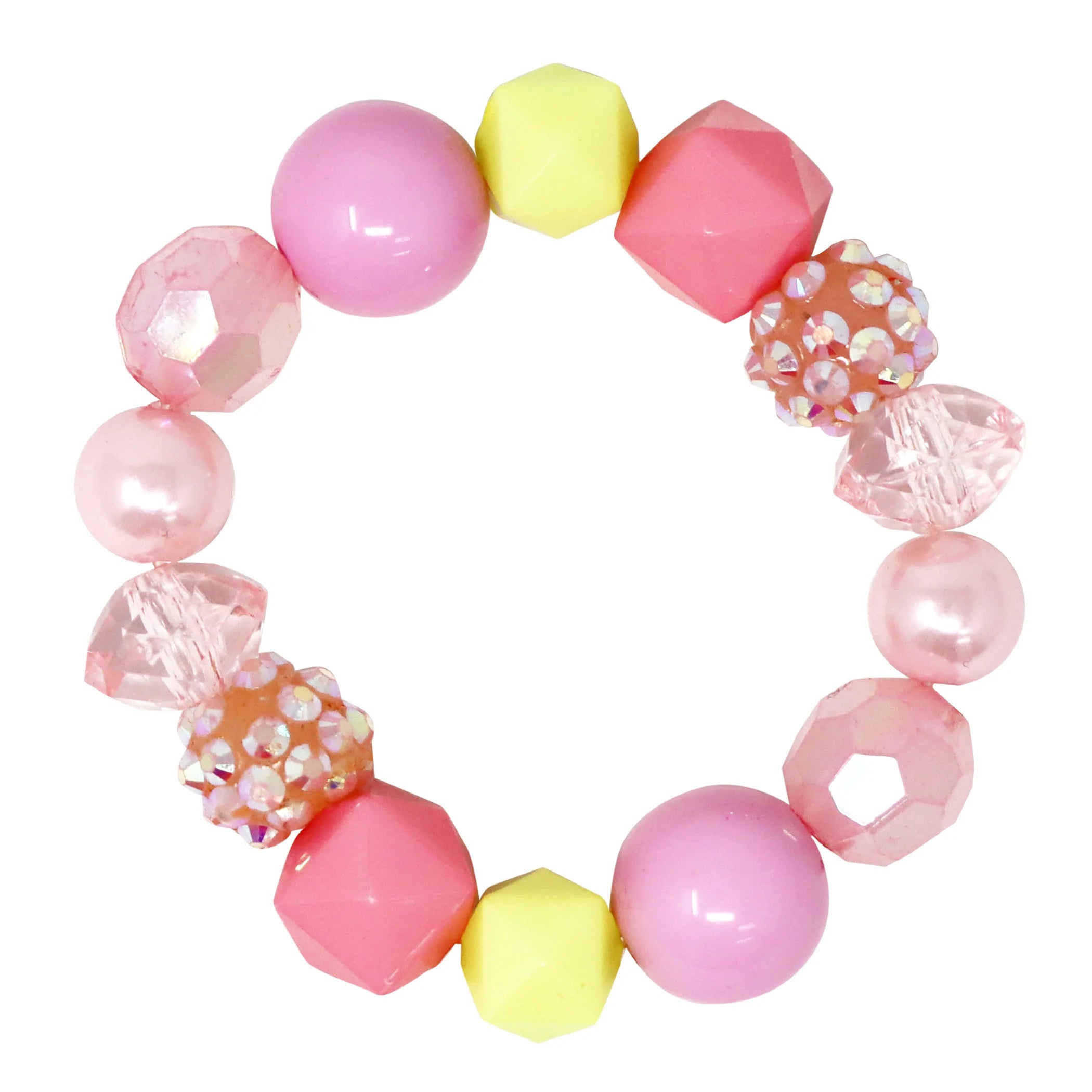 Hot Pink Strawberry Charm Stretch Beaded Bracelet - Imagination Toys