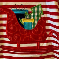 Three Sister Red Striped top with sleigh