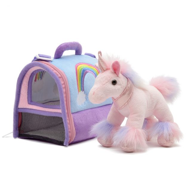 PINK UNICORN IN RAINBOW CARRIER